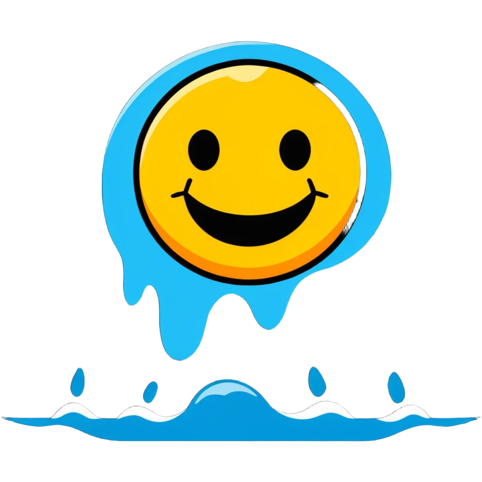 scared smiley face being drowned with so much water emoji