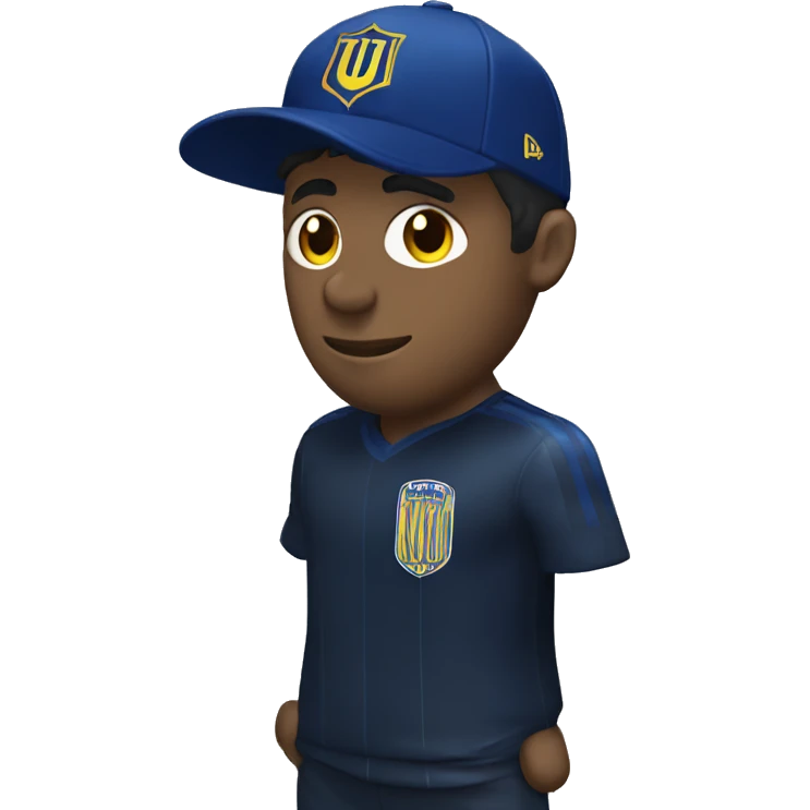 chico con gorro negro y camisa de la boca juniors emoji