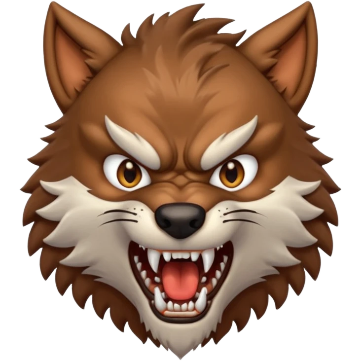 Werewolf – Furry wolf-man mid-roar emoji