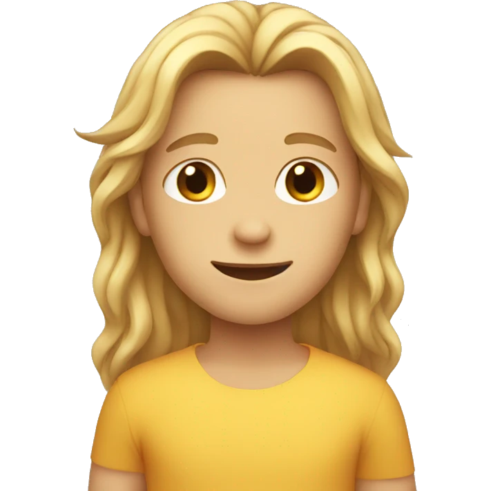 Healthy boy with long hair emoji