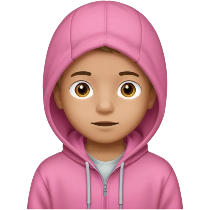 Kid Boy in pink hoodie  emoji