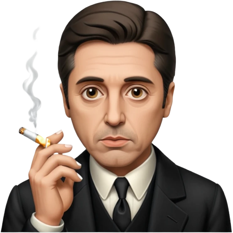 draw me brutal cold-blooded al pacino from godfather, who will smoke ciggarete emoji