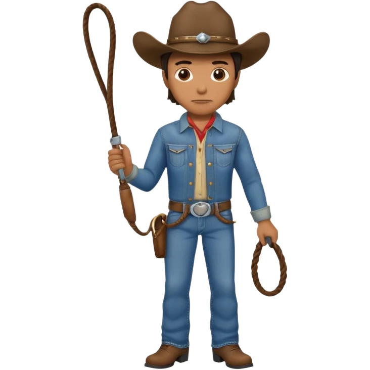 Cowboy riding a horse with whip emoji
