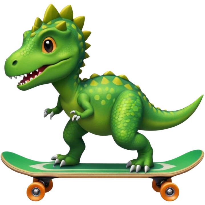 Dinosaur on a skateboard emoji