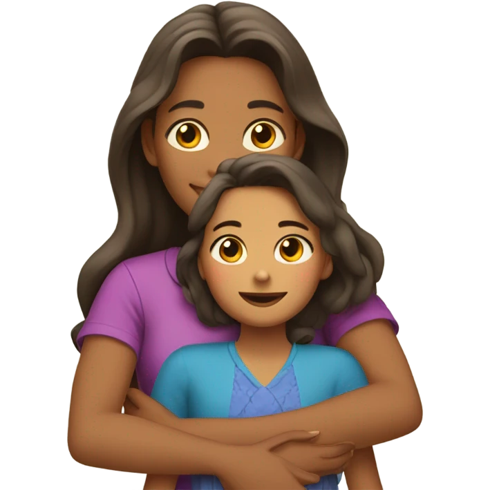 Mom hugging daughter  emoji