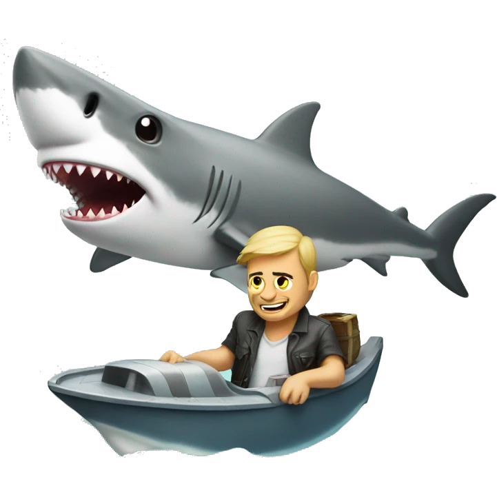  man on a shark drinking a beer emoji