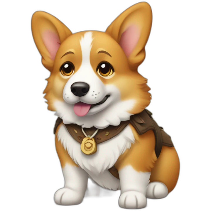 Sad corgi wearing lederhosen emoji