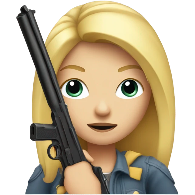 Blonde girl holding gun  emoji