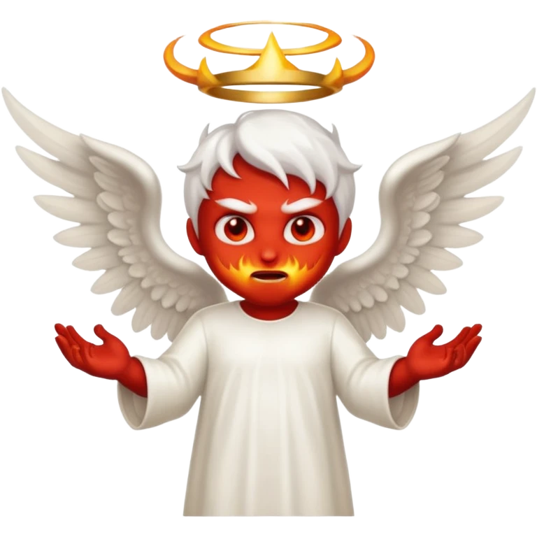 Biblically accurate Angel seraphim make a devil emoji