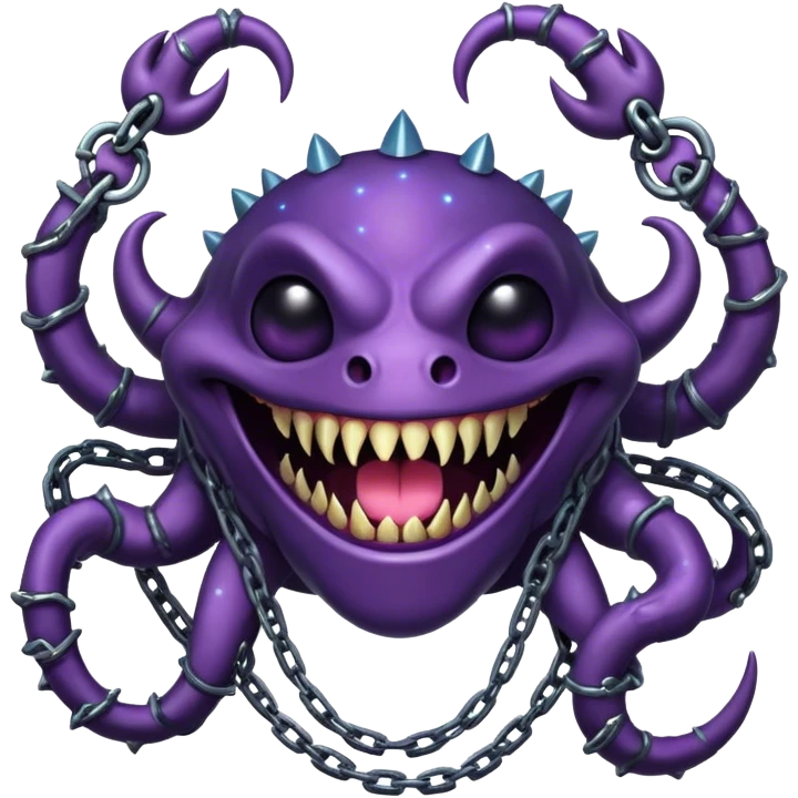 Voidborn Warlord – A six-eyed, four-armed cosmic beast wrapped in chains of collapsed stars, grinning with a mouth that stretches into infinity emoji