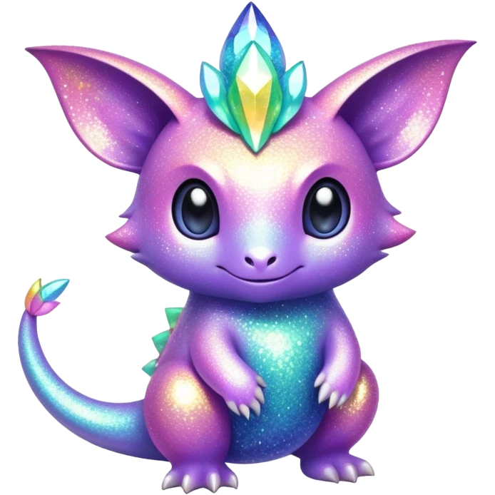 Pastel Randomly-colored sparkly exotic Fakémon-creature emoji