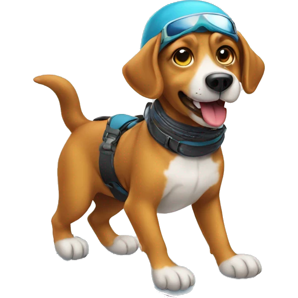 dog snowboarding  emoji