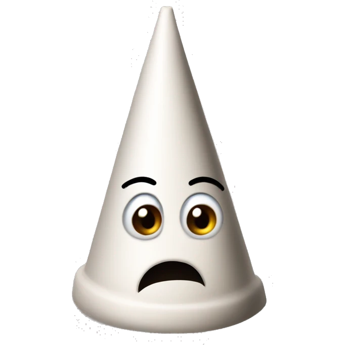 An emoji of a crazy hat, often referred to as a dunce cap or mad hat, shaped like a cone and typically associated with humorous or wild behavior emoji