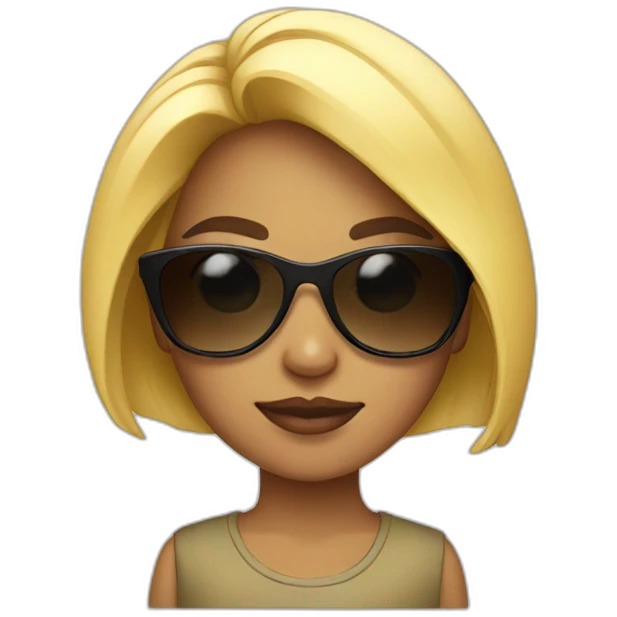 cool girl with sunglasses emoji