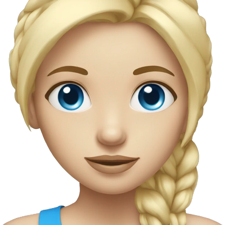yoga girl blonde blue eyes emoji