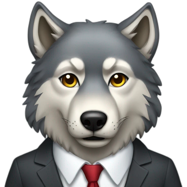 Wolf with suit emoji