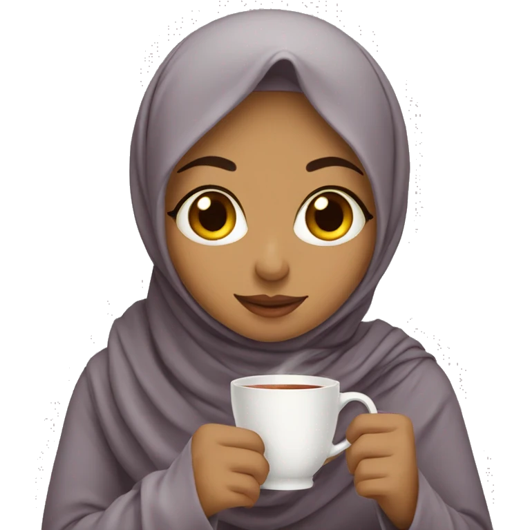 muslim girl sipping tea emoji