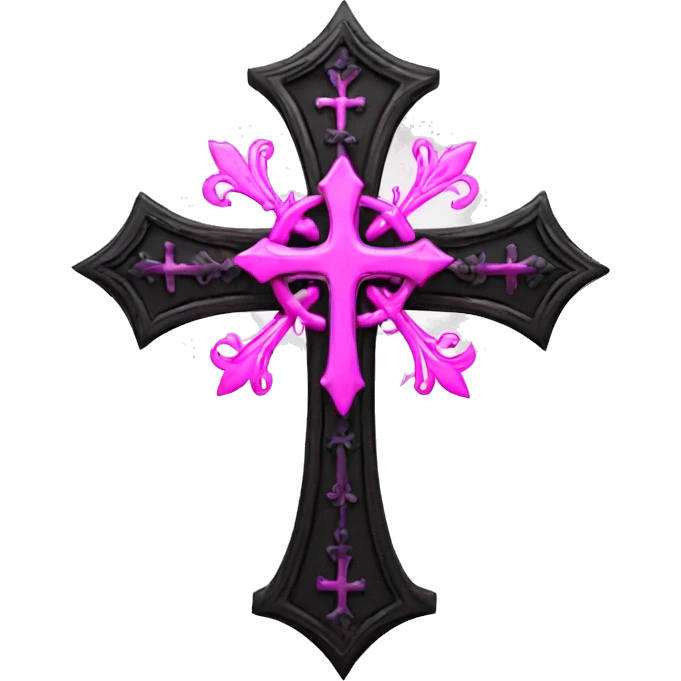 gothic cross pink emoji
