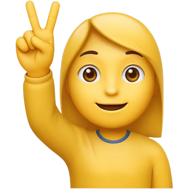 A simple yellow emoji face with one hand raised, holding up 3 fingers on one hand (thumb, index, middle fingers like the number three). Clean cartoon emoji style. emoji