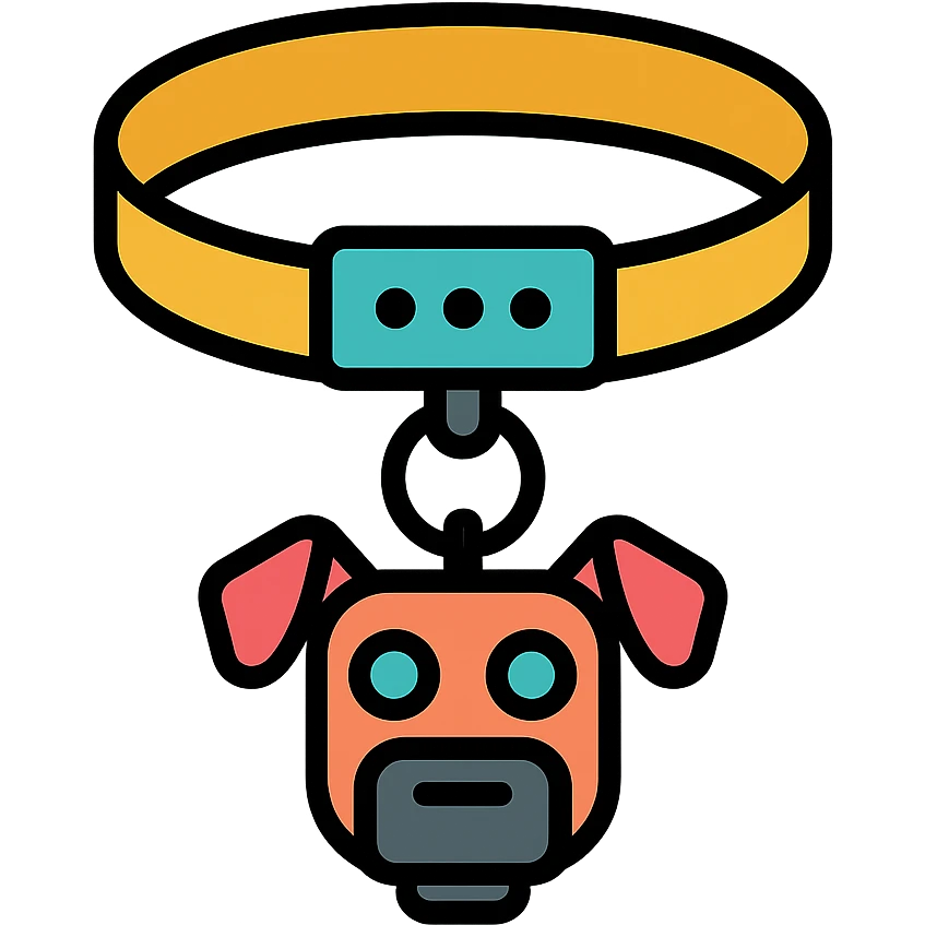 colored robot dog collar icon emoji