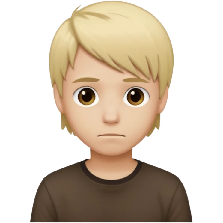 boy with blonde hair emo and shirt brown emoji