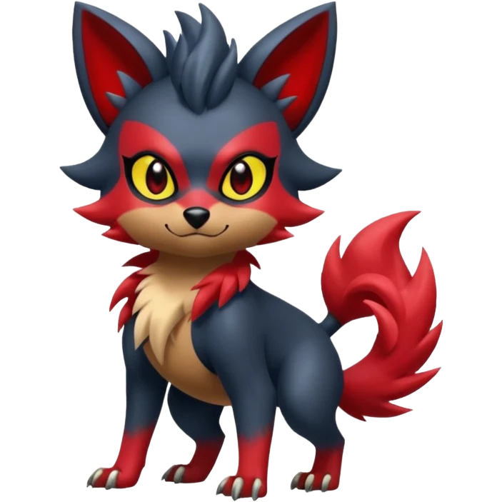 Shiny Cool Badass Zorua-Fakémon-hybrid-creature (full body)  emoji