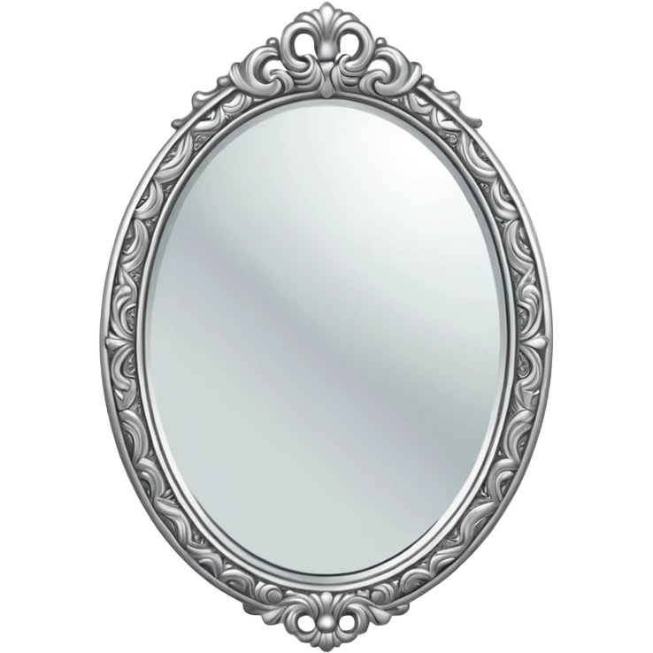 silver elegant mirror with handle with a lot of decoration emoji