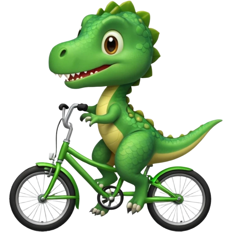 Baby dinosaur riding a bike  emoji