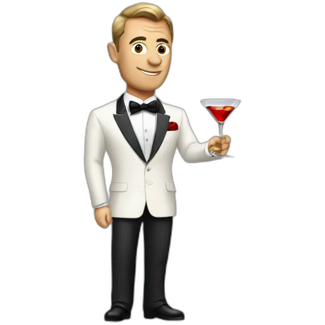 James bond with martini emoji