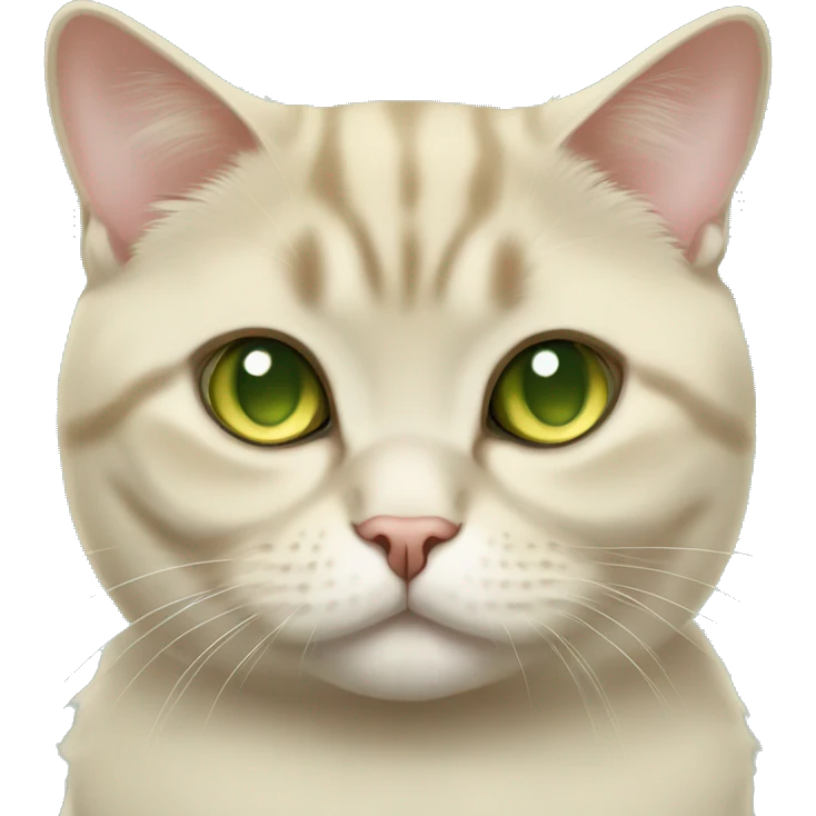 British fold shorthair gold chinchilla cat with light green eyes emoji