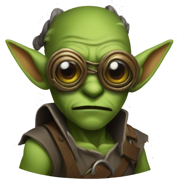 A goblin wearing an eye patch emoji