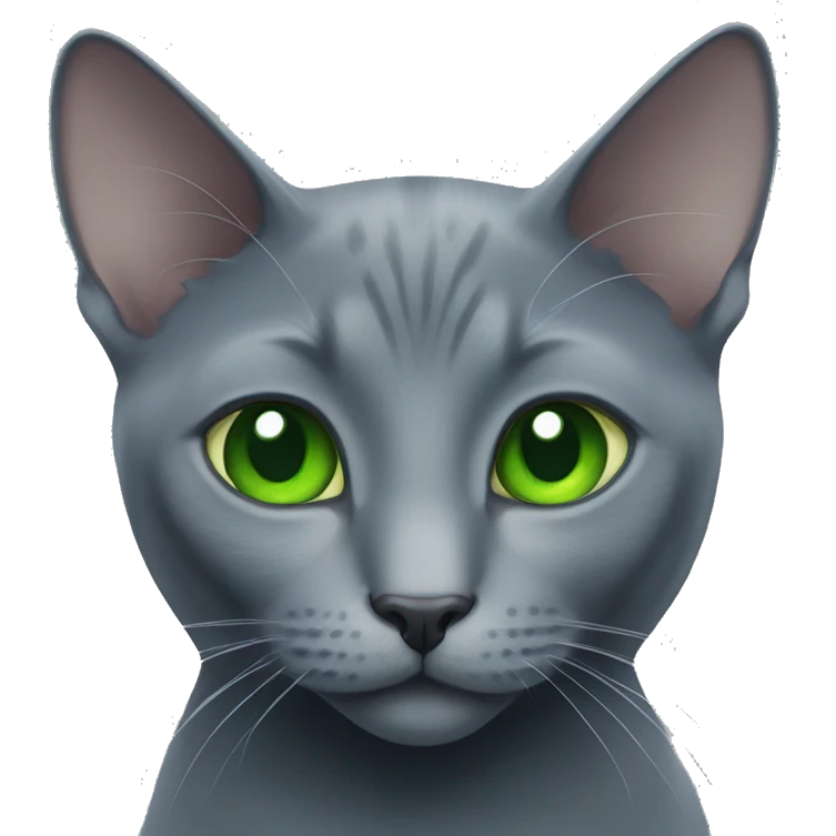 russian blue cat with green eyes  emoji