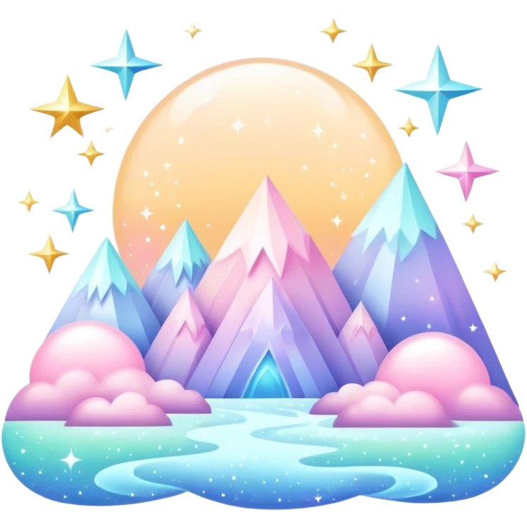 Pastel divine celestial glistening glossy sparkly shiny glittery scenery  emoji