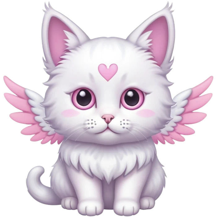 pastel angel cat with three eyes emoji
