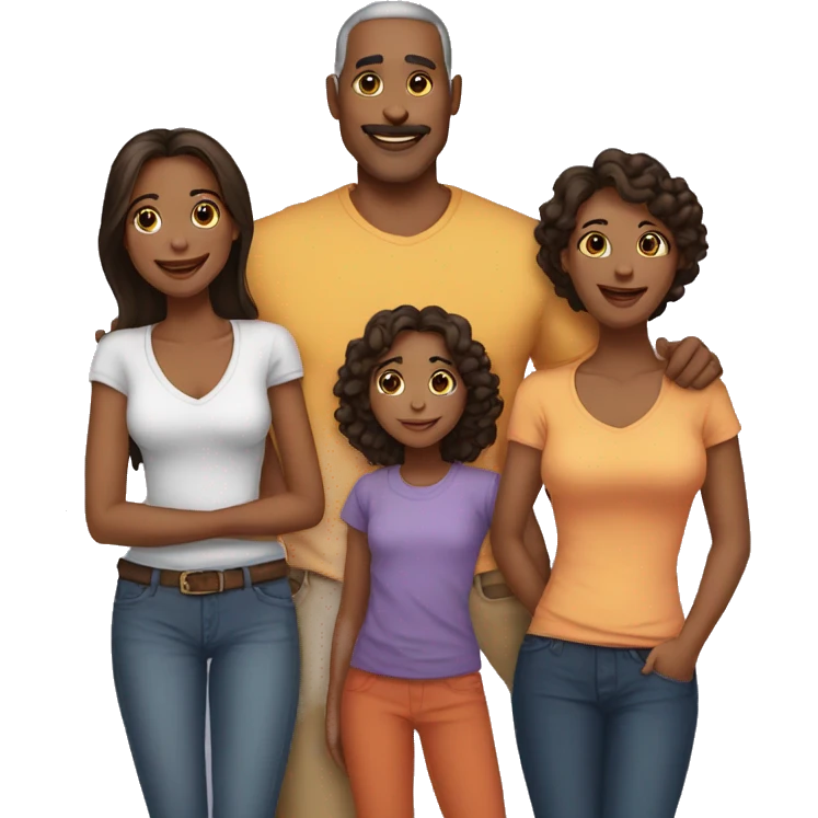 7 daughters and mother and Father emoji