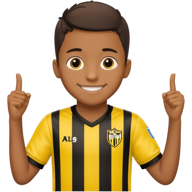 niño con la camiseta de futbol del club atlético Peñarol de uruguay emoji