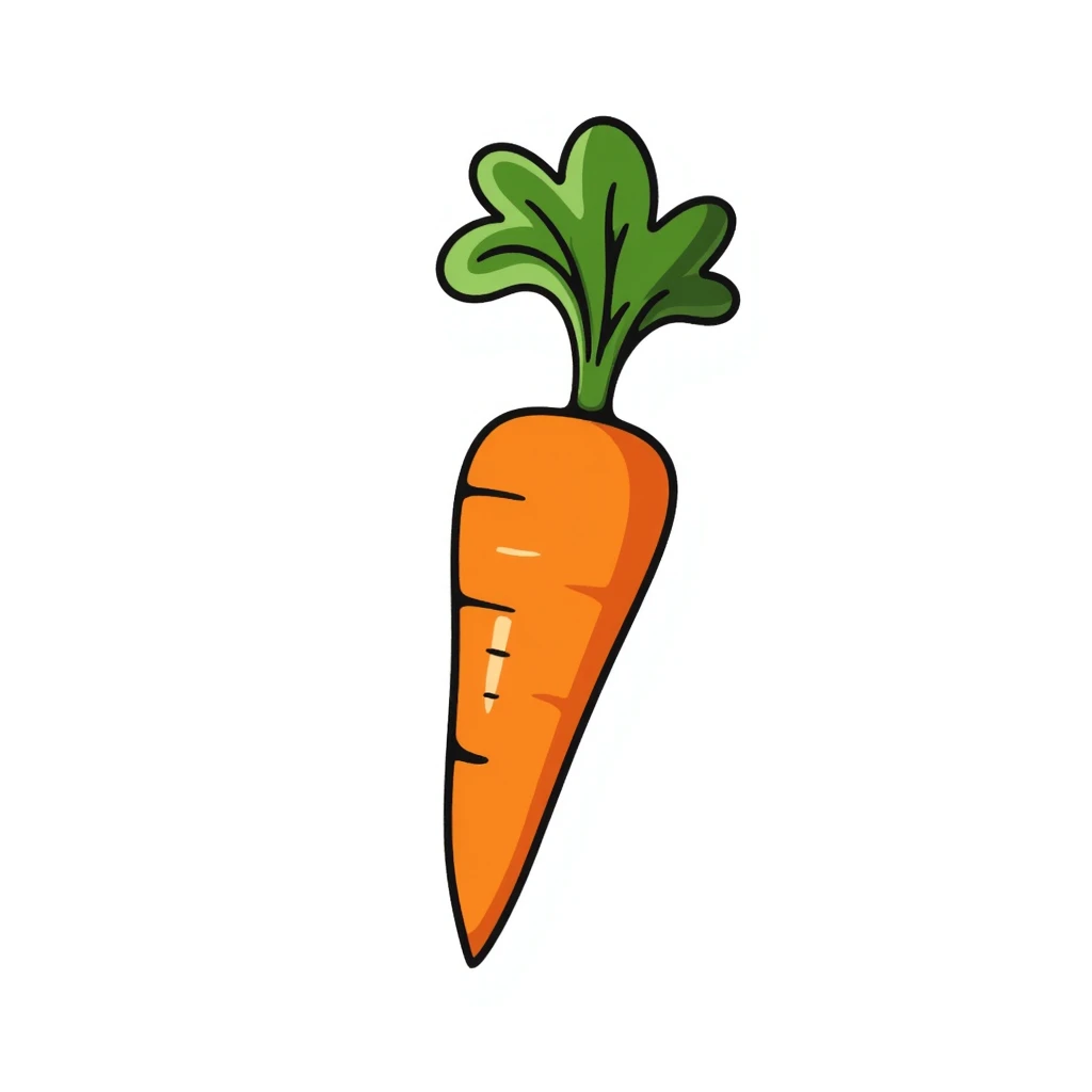 a carrot, hand drawn doodle style emoji