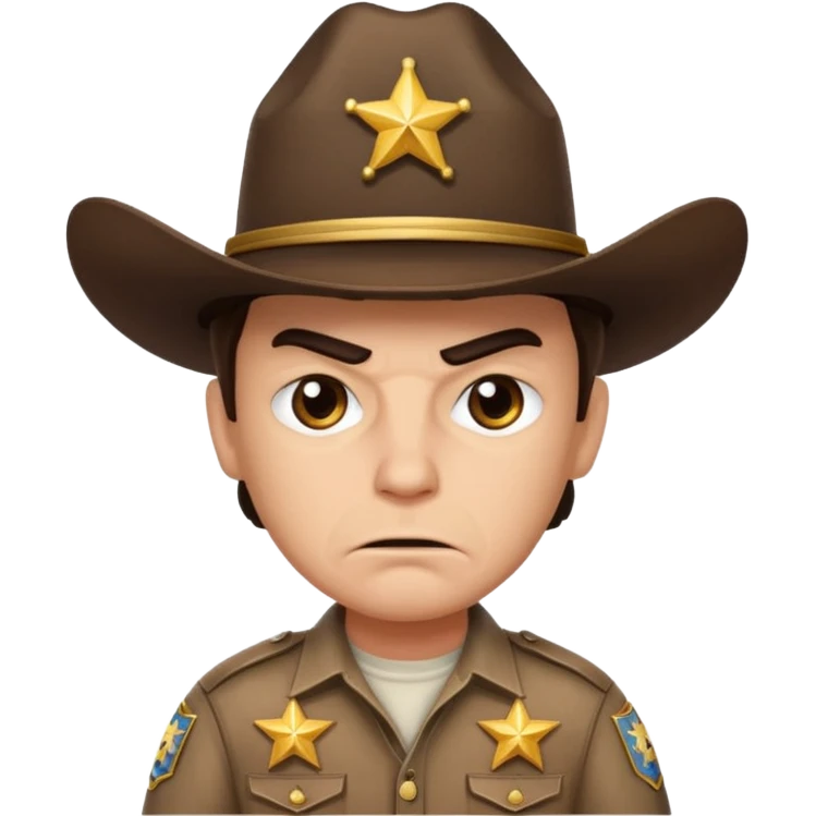 angry sheriff, one star emoji