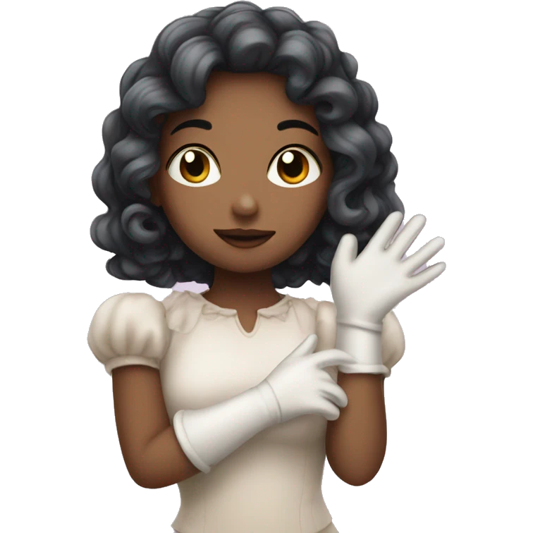 dreamy girl in gloves emoji