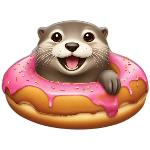 loutre mangeant un donut emoji