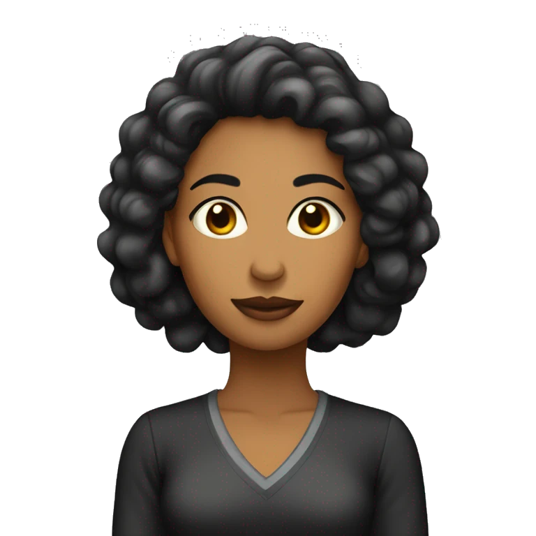 mujer pelo negro largo lacio emoji