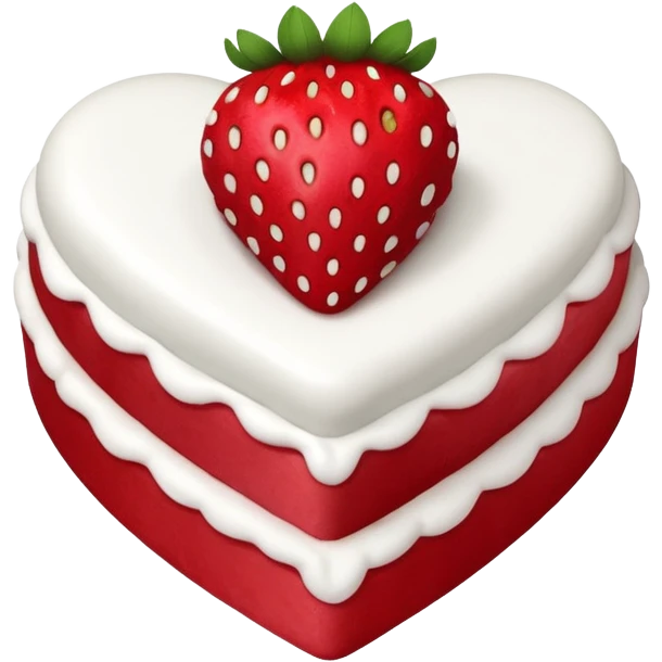 Coração de bolo de morango emoji