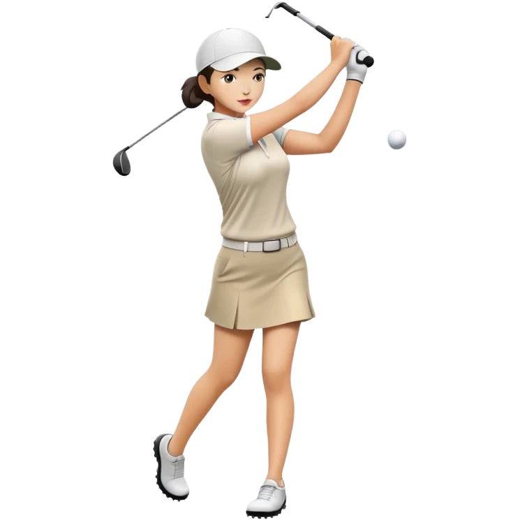 Asian female nice golf swing emoji