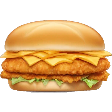 Crispy chicken sandwich with cheese emoji