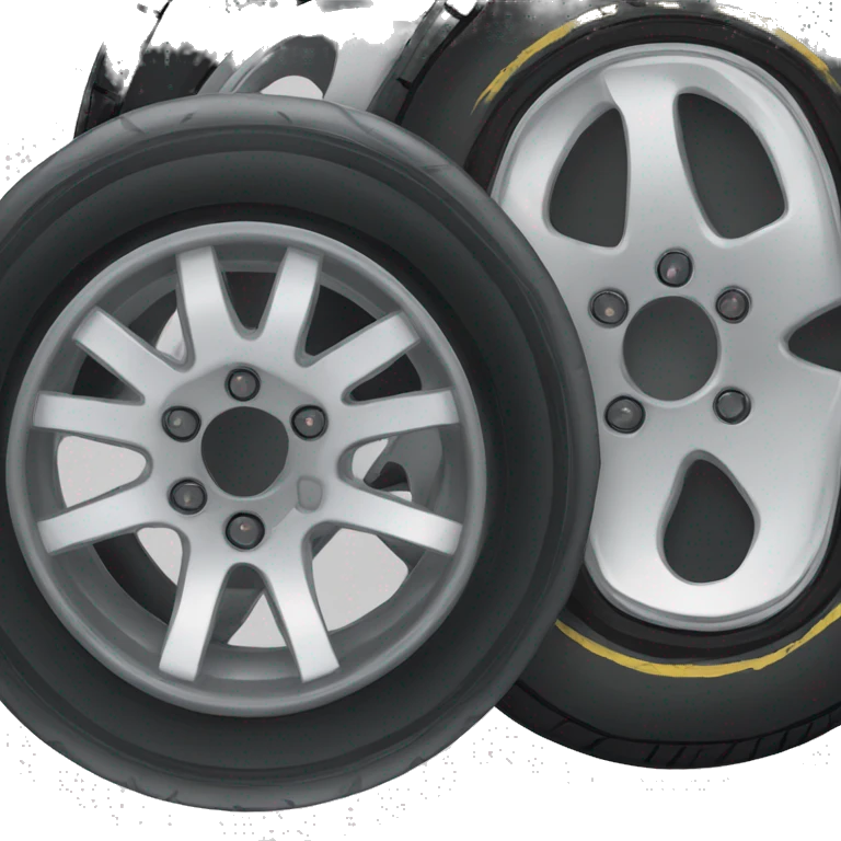 beautiful car rim with tires, JDM style emoji