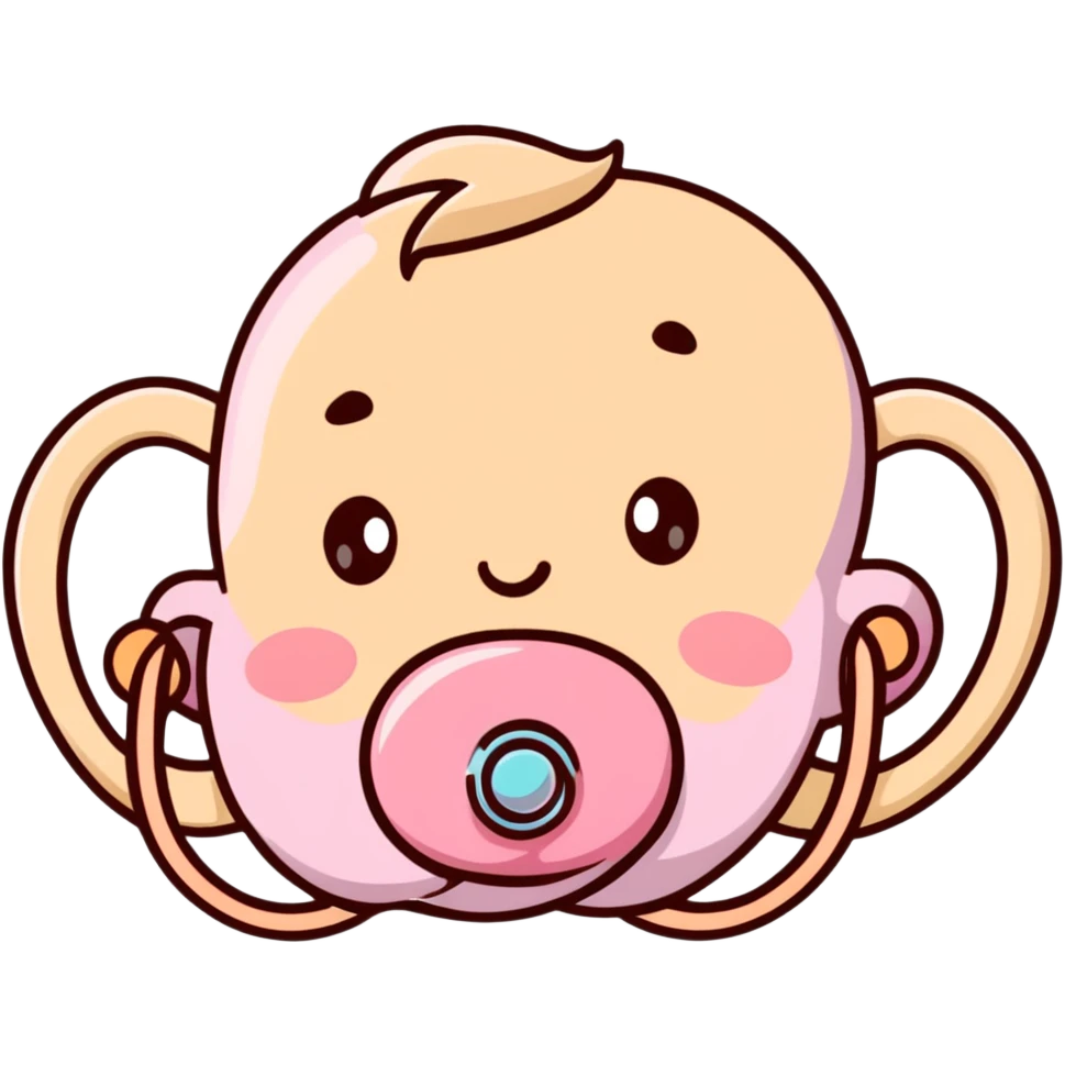 baby pacifier with pink gradient and beige colors emoji