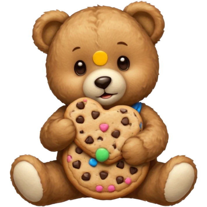 Teddy bear eating a cookie  emoji