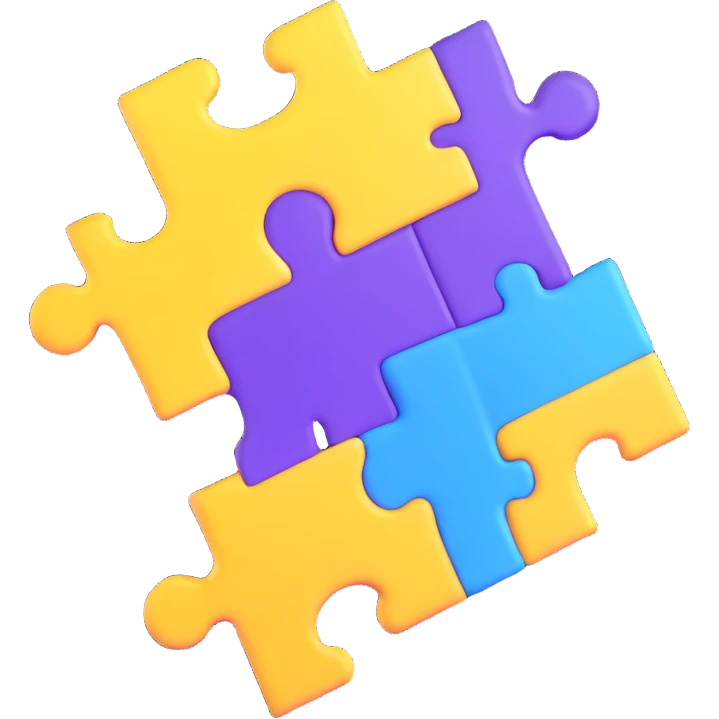 puzzle piece in clear purple blue color emoji