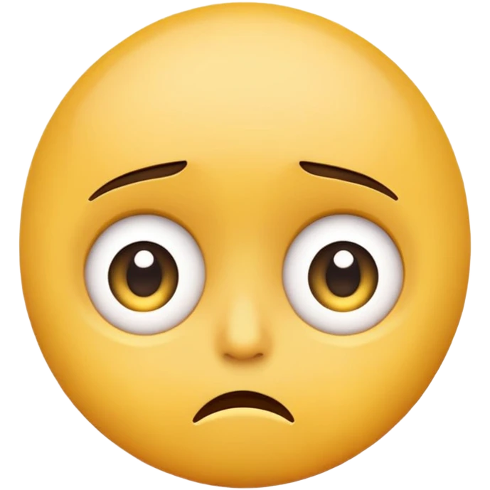 Simple Round Yellow Worried Concerned Scared Emoji Expression  emoji