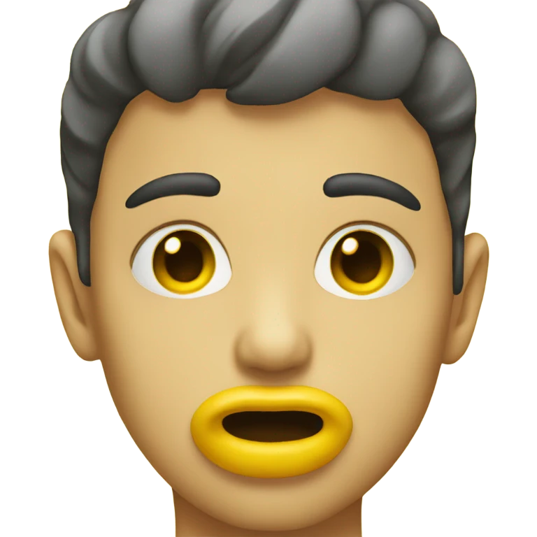yellow face emoji lip bite emoji
